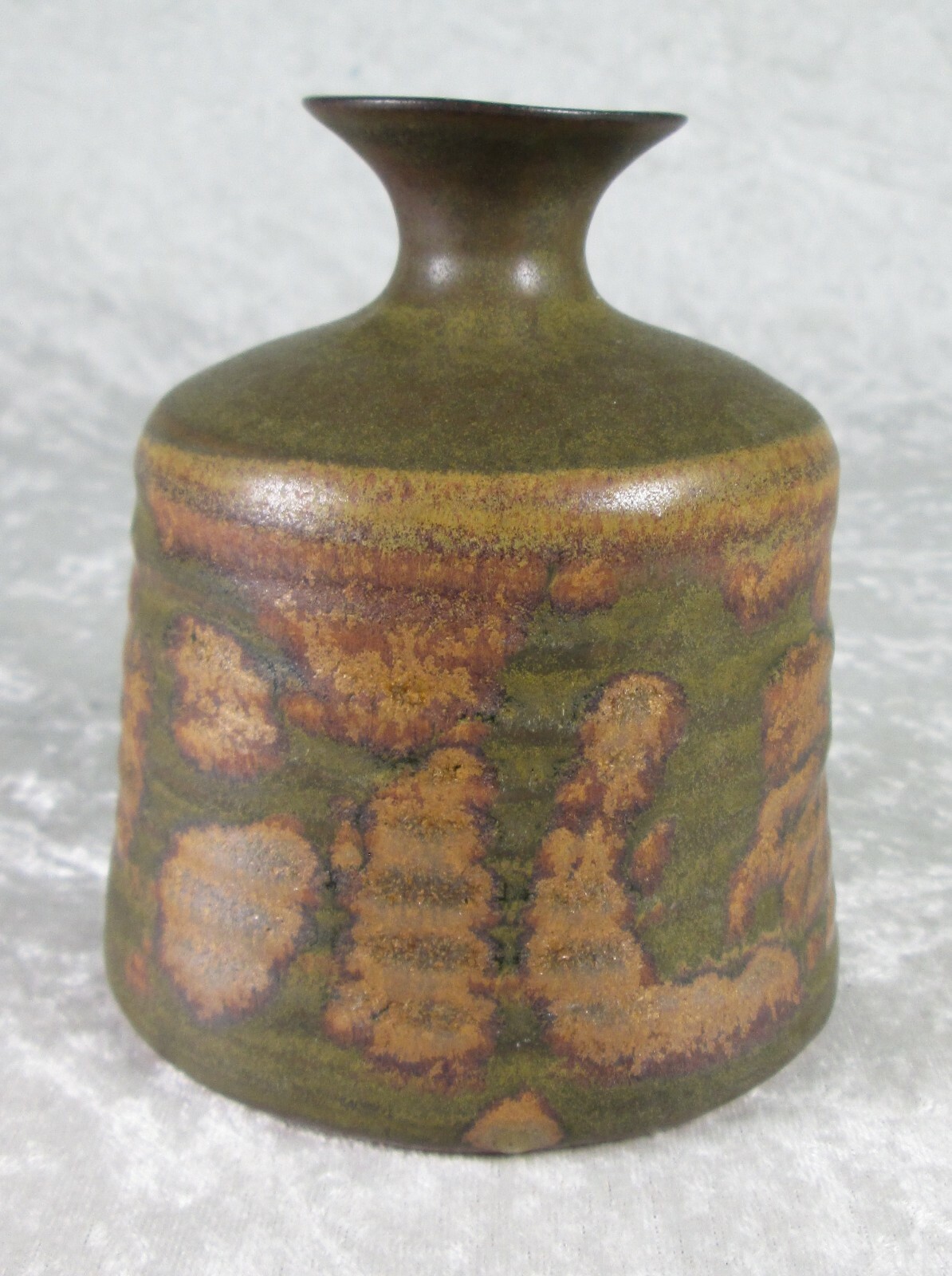 Japanese OMC Takahashi Style Pottery Vase Ringware 4-1/2in T Mid Century Modern