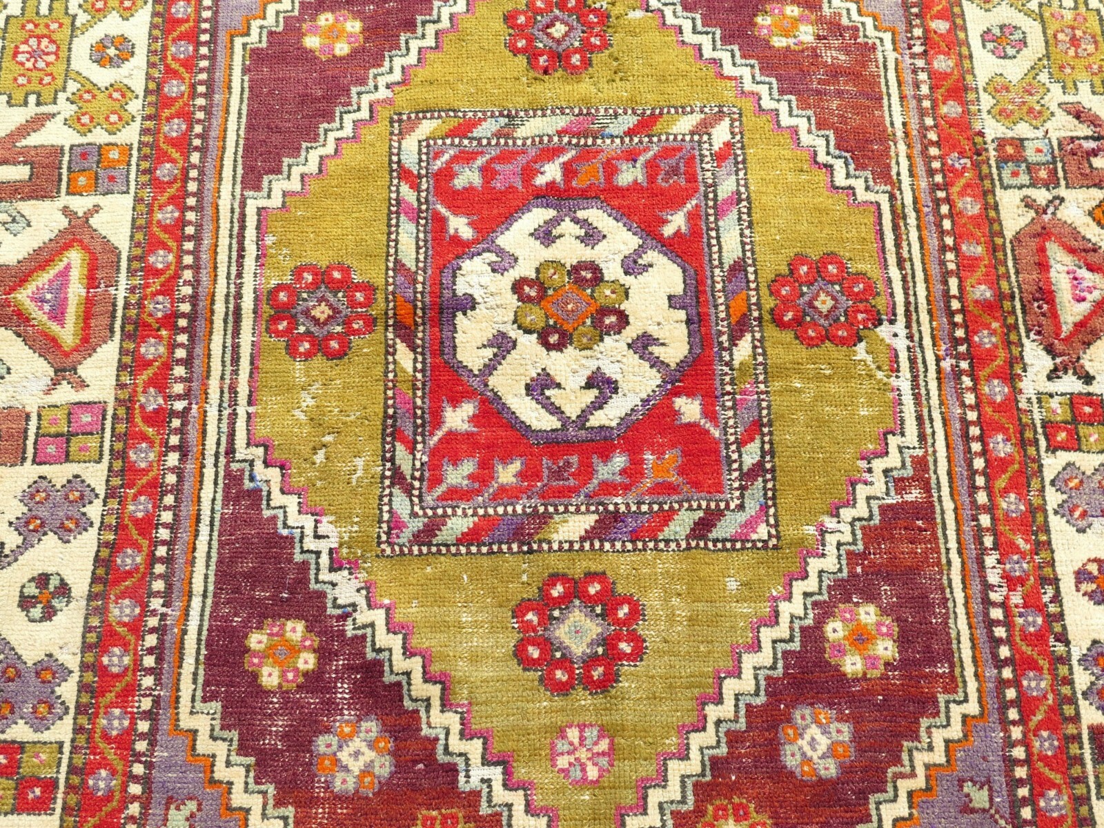 Vintage Bergama Rugs, Wool Carpet, Handmade Rug, Modern Rug BohoTeppich 63″X102″