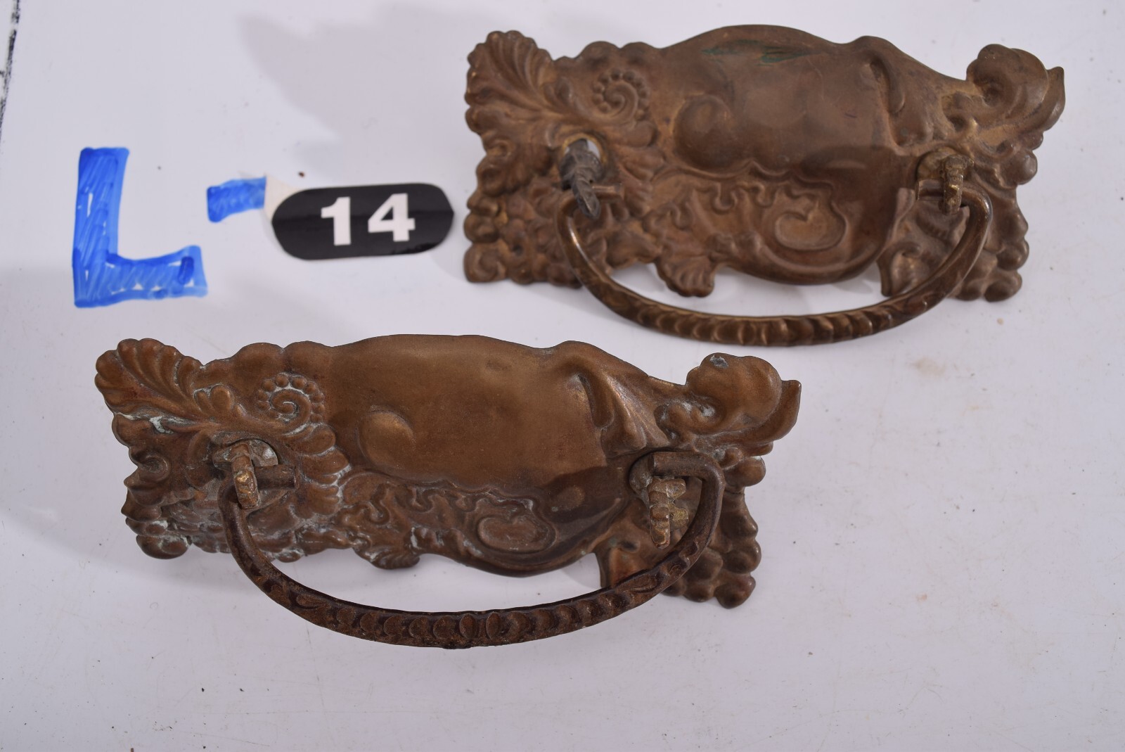 Salvaged Antique Variations – 19th Century Pressed Brass Bail Pull(s) & Hardware
