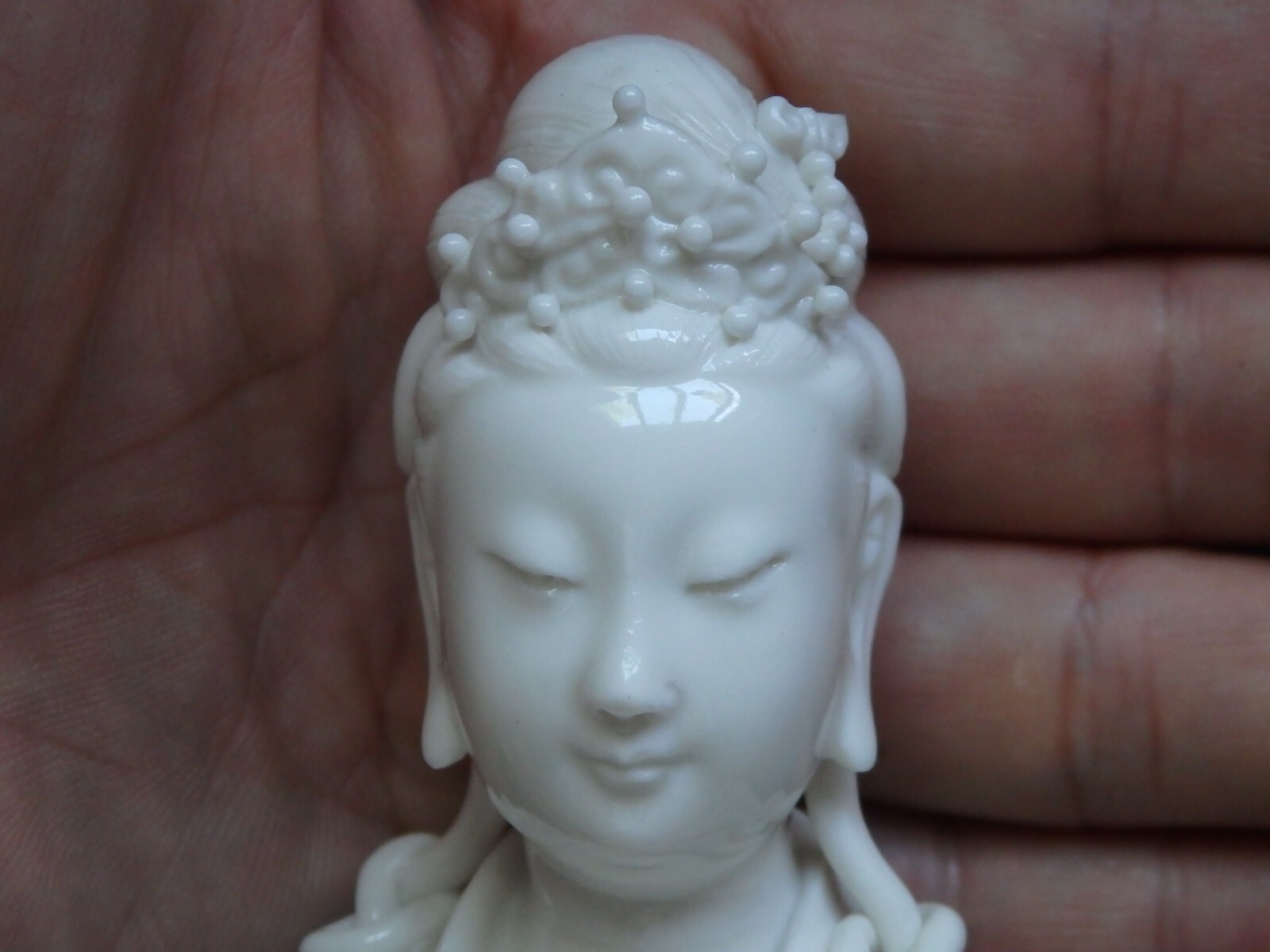 Kwan-yin 12″ Antique Porcelain DeHua White glaze Guanyin Buddha statue