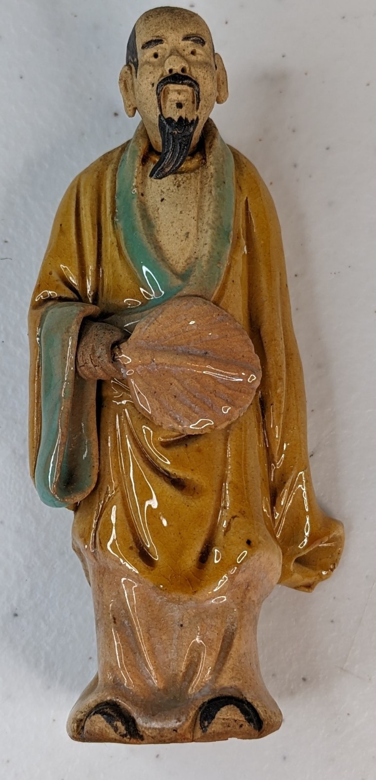 Antique chinese mudman statue circa early 1900s stamped “China”. See description