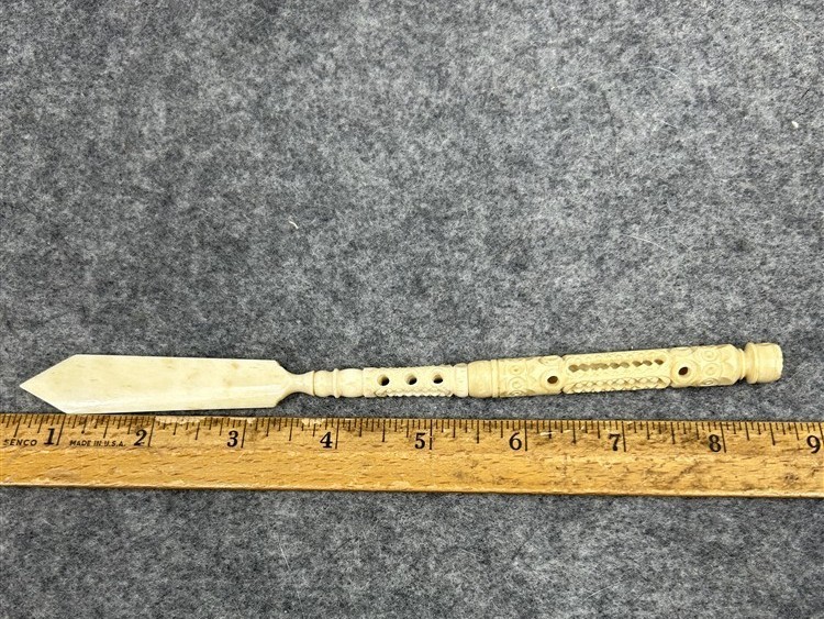 antique letter opener carved 8 in hand made original 18th 19th c