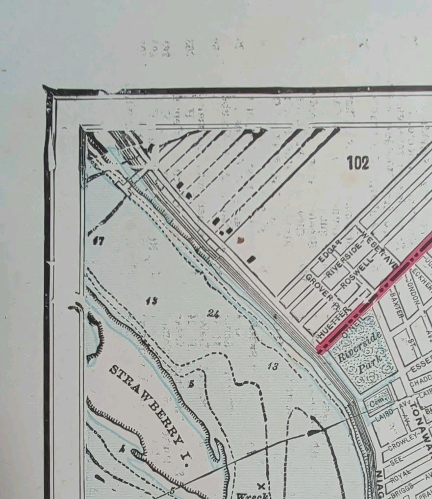 Vintage 1904 BUFFALO NY Map 14″x22″ ~ Old Antique Original BLACK ROCK POLONIA