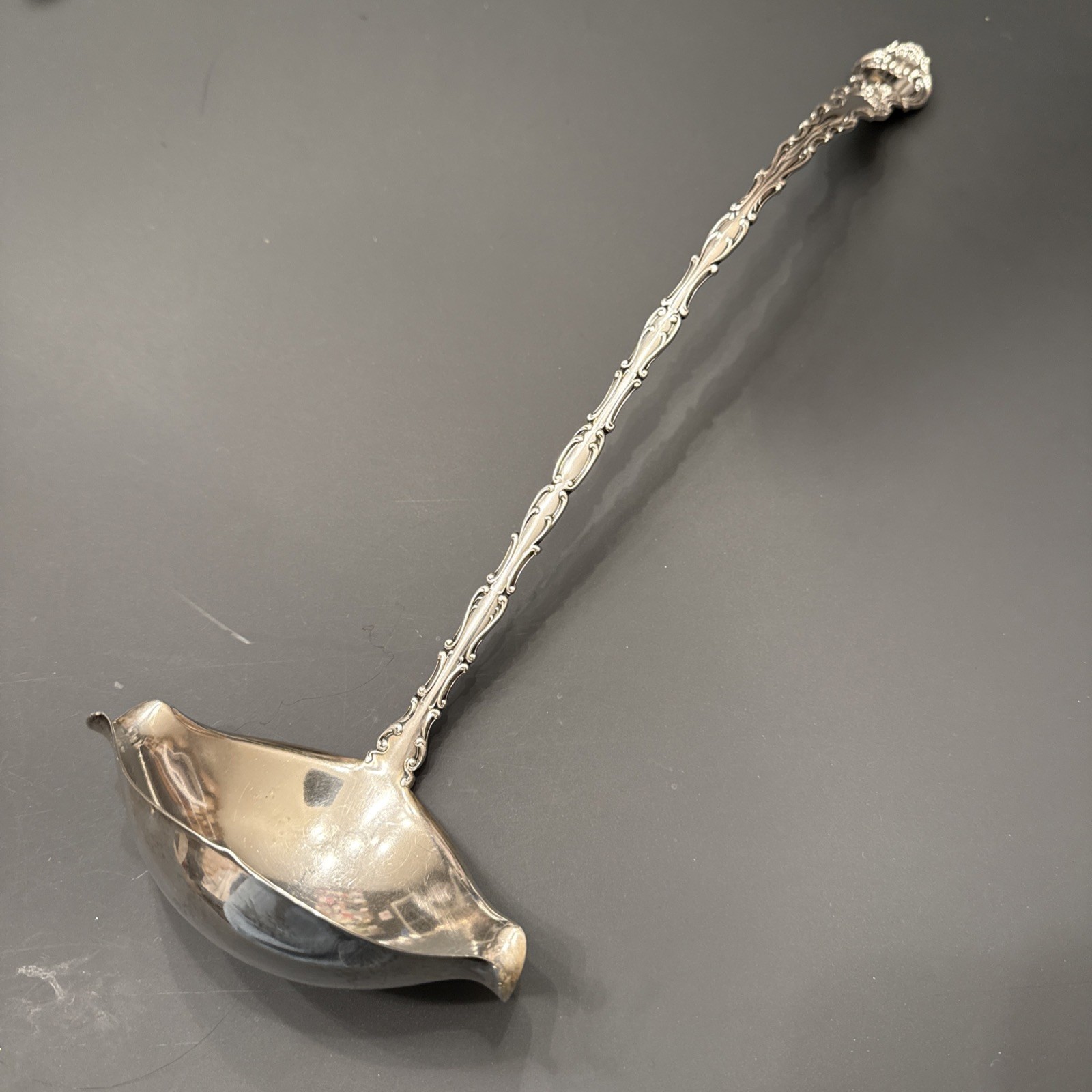 VERY RARE Gorham Strasbourg Sterling Silver Double Spout Punch Ladle 14″, LAG
