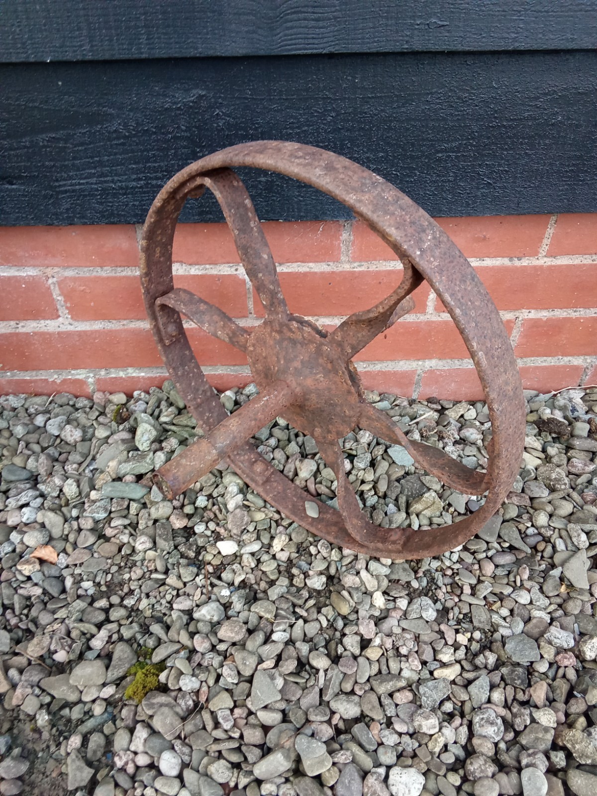 Antique vintage Iron Wheelbarrow Wheel Old barrow Wheel