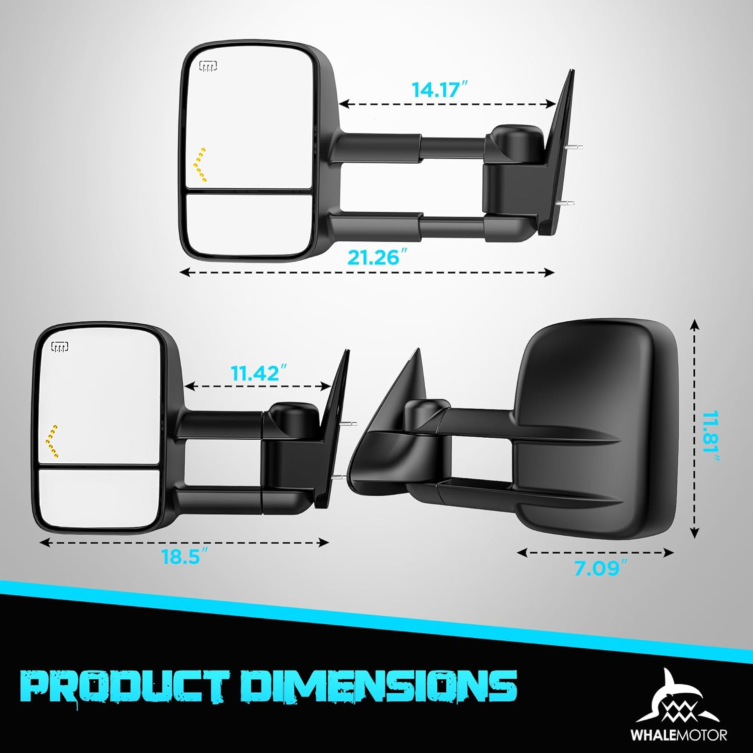 Heated Tow Mirrors Compatible with 2003-2007 Chevy Silverado GMC Sierra(2007 Cla