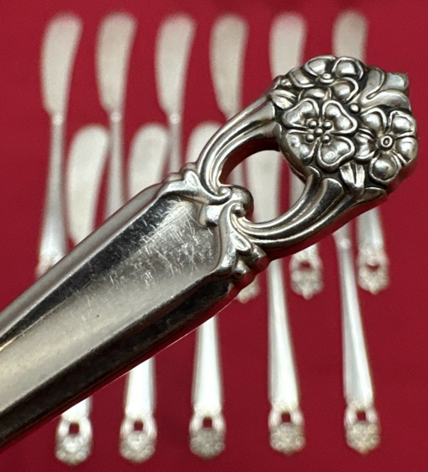 12 Pc Set ETERNALLY YOURS Silverplated 6.25″ FLAT BUTTER SPREADERS 1847 Rogers