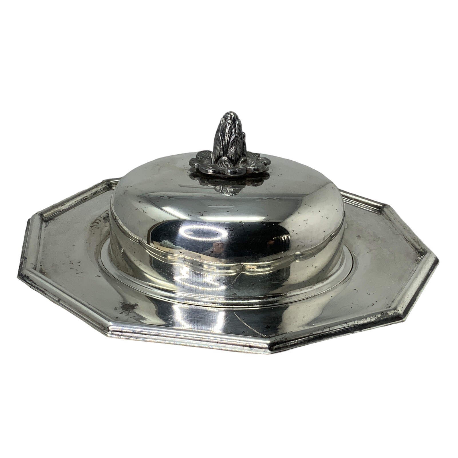 Vintage Sheffield Silver Company Silver-plate 7″ Covered Dish Domed Lid Serving