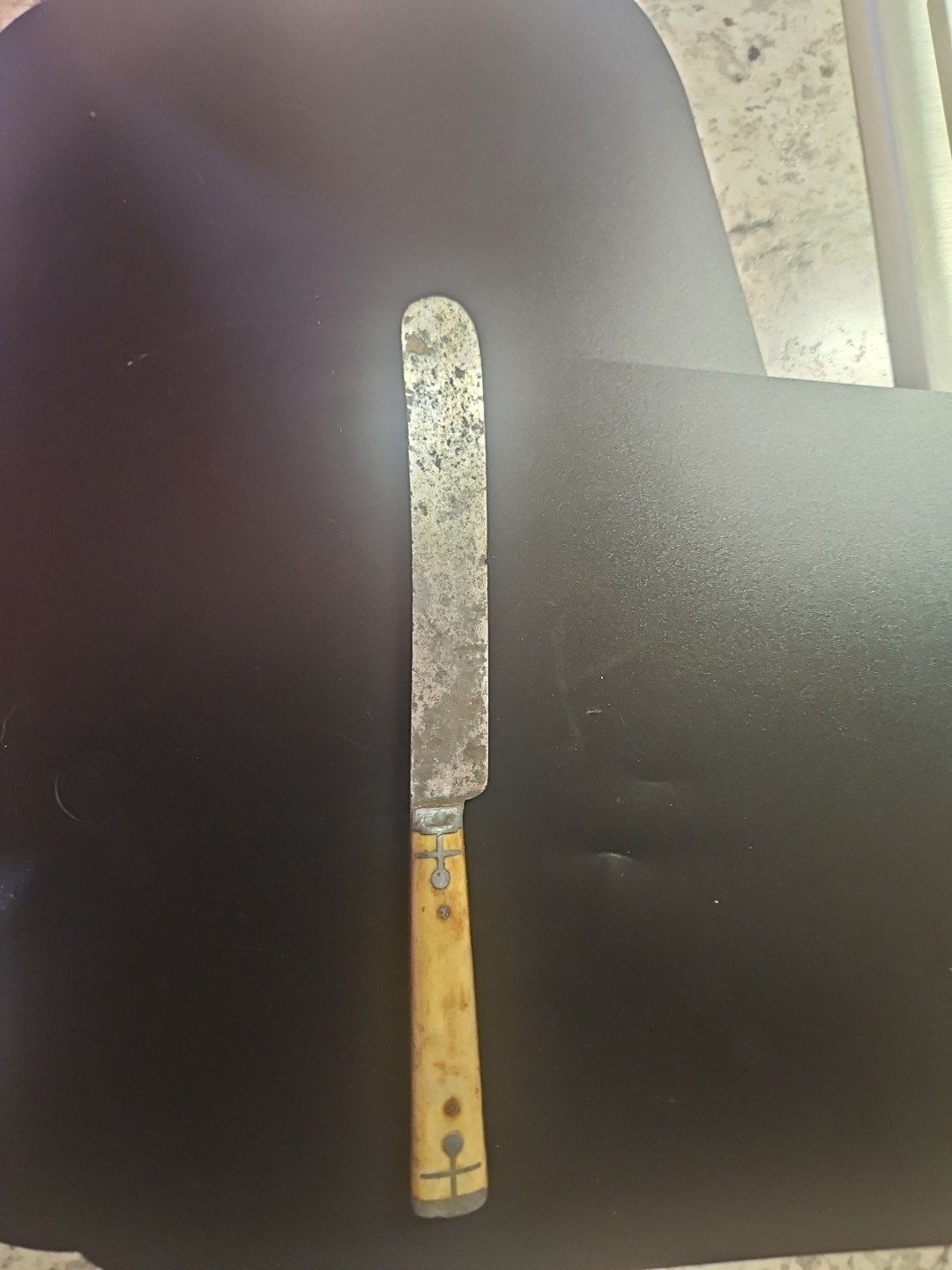 19th Century Civil War Era Butter Knife Bone Or Wood Handle ( Not Sure)