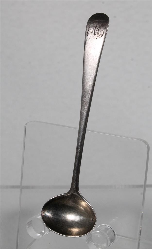 Sterling Silver Georgian SALT SPOON – 1795 London – TH Maker Mark – 3 7/8″ 10.4g