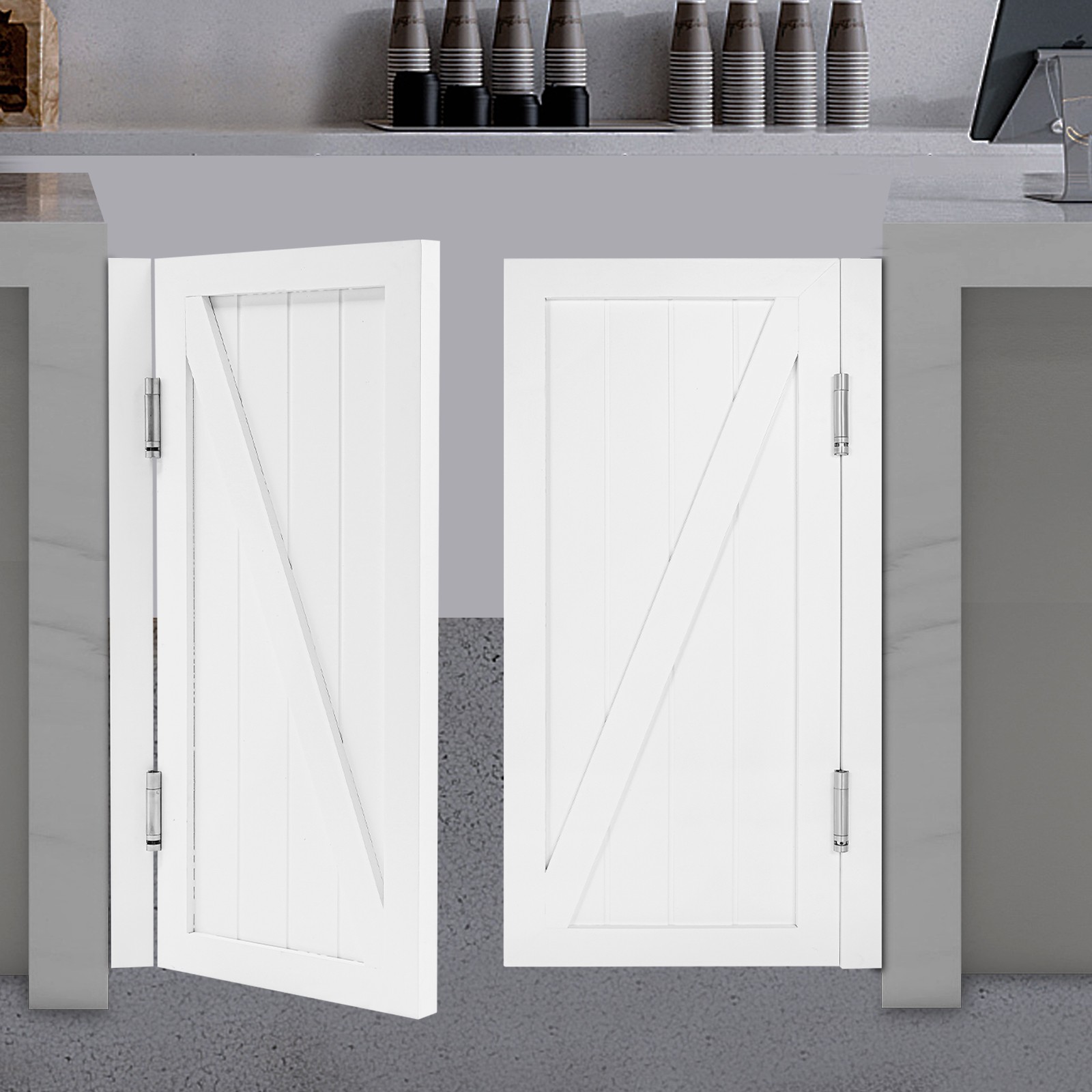 White Pine 2-Door Partition 100 × 90 cm 180° Opening Solid Wood