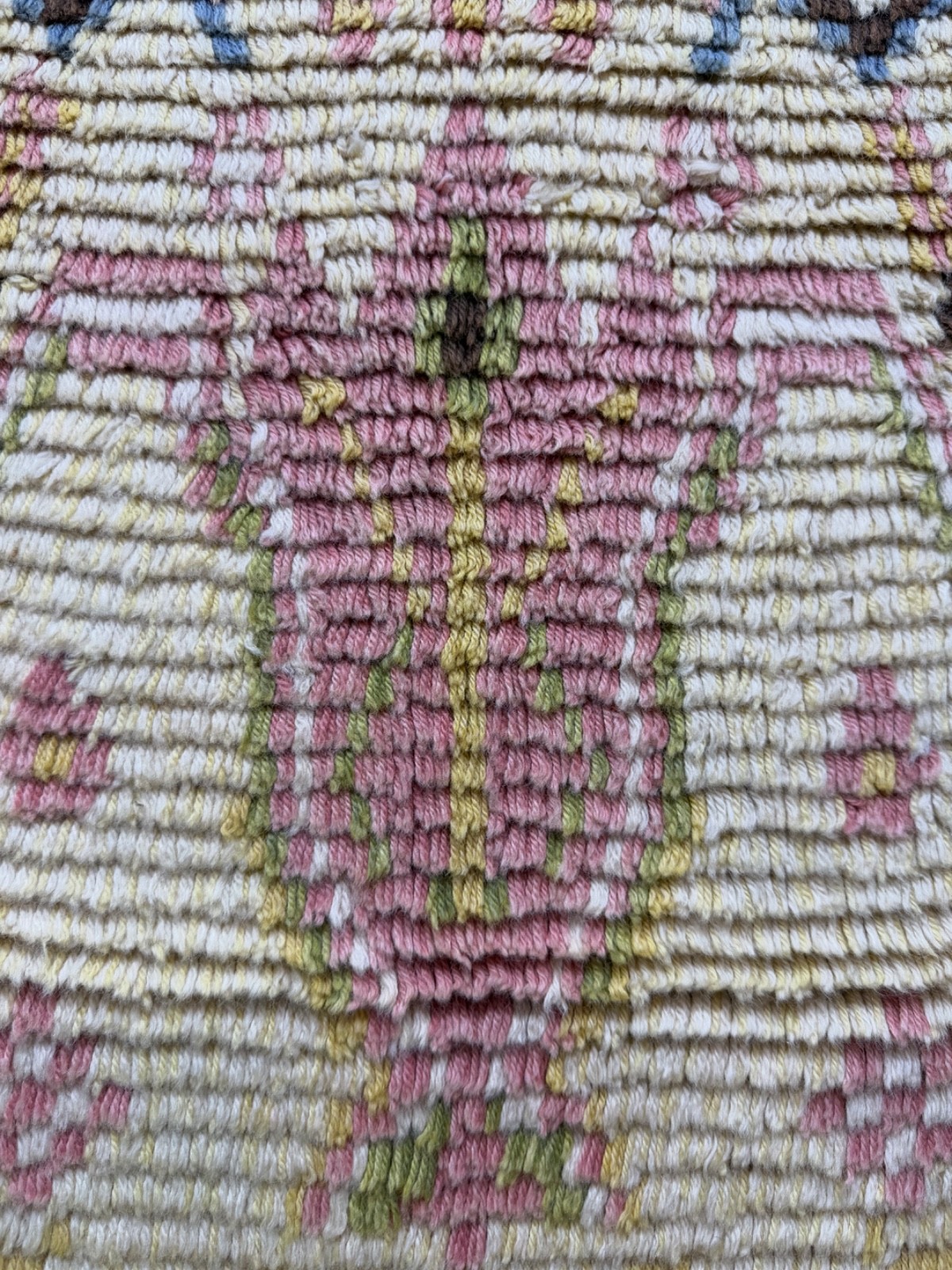 Vintage Fabulous Hand Knotted Dated Swedish Scandinavian Rya Shag Wool RugCarpet