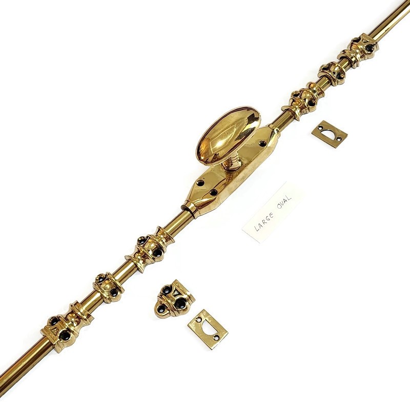 110″ inch LARGE oval knob CREMONE solid brass Heavy slide Bolt espagnolet 280 cm