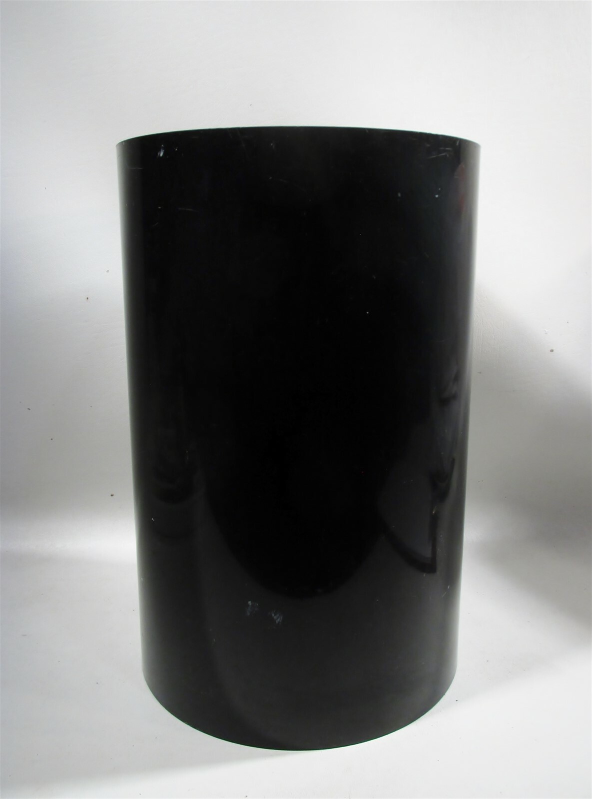 1970s Midcentury KARTELL Black Cylinder Waste Trash Can Planter Gino Colombini