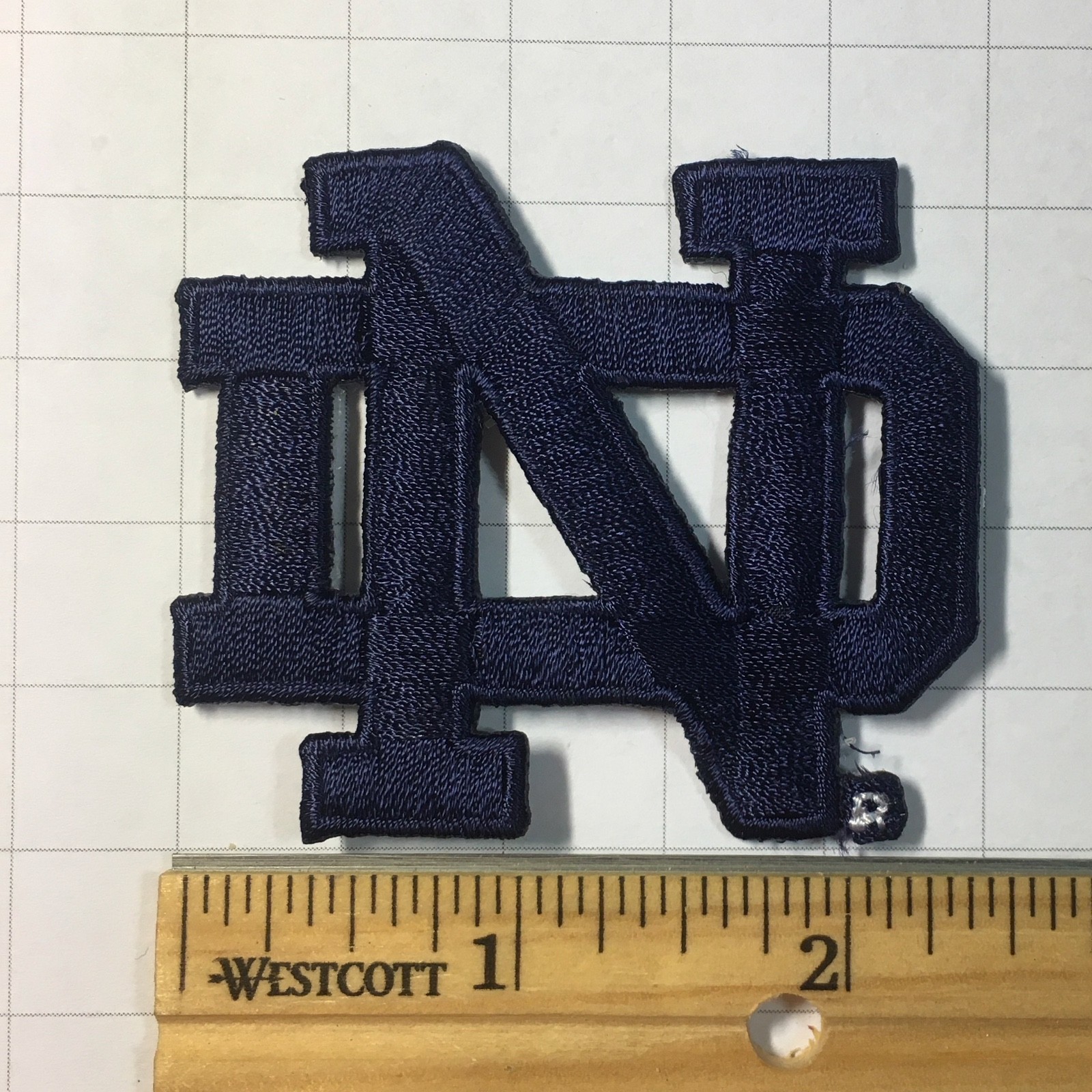 Notre Dame blue ND logo embroidered patch