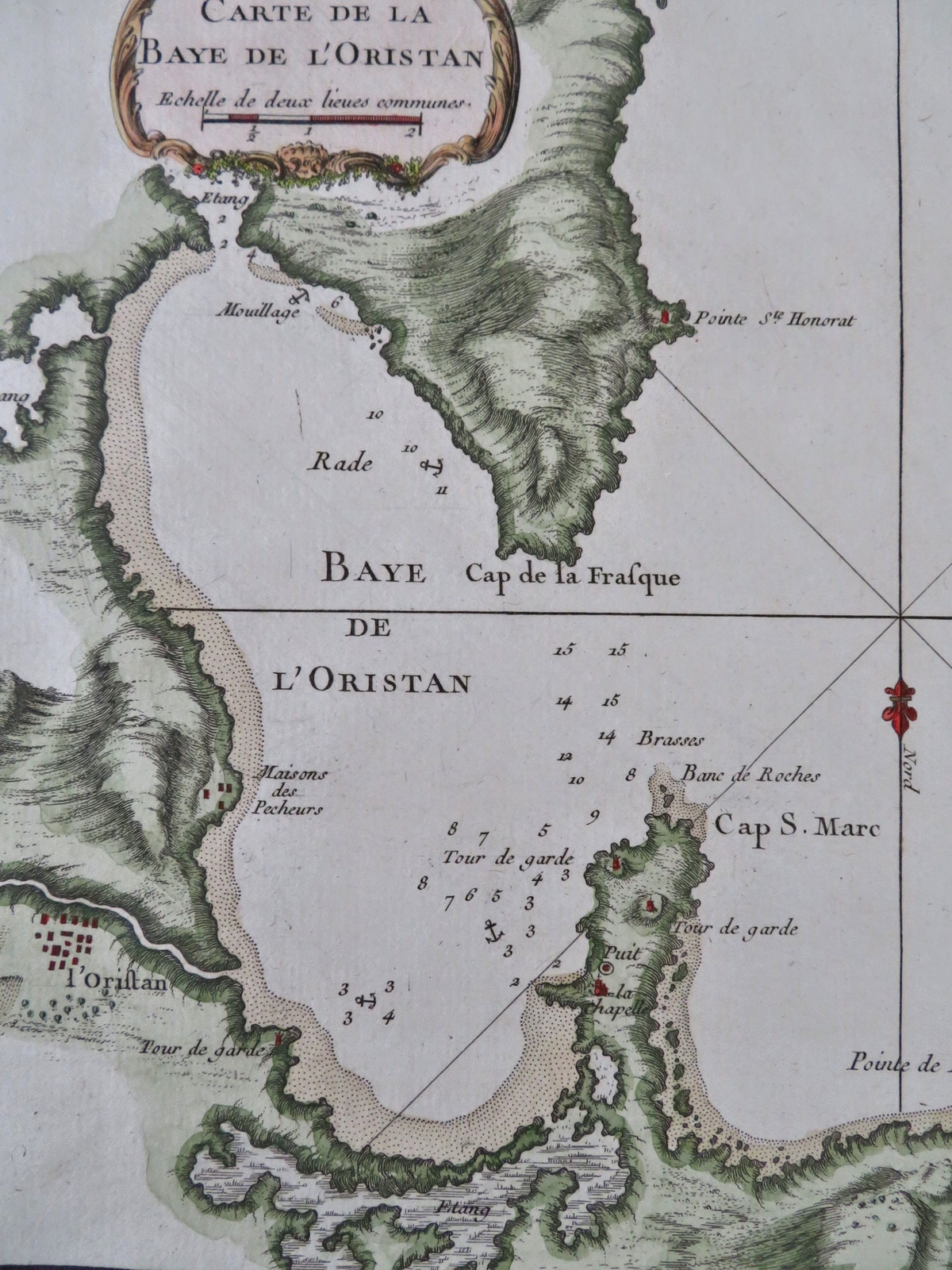 Oristano Sardinia Italy Coastal Survey City Plan 1760 engraved nautical map