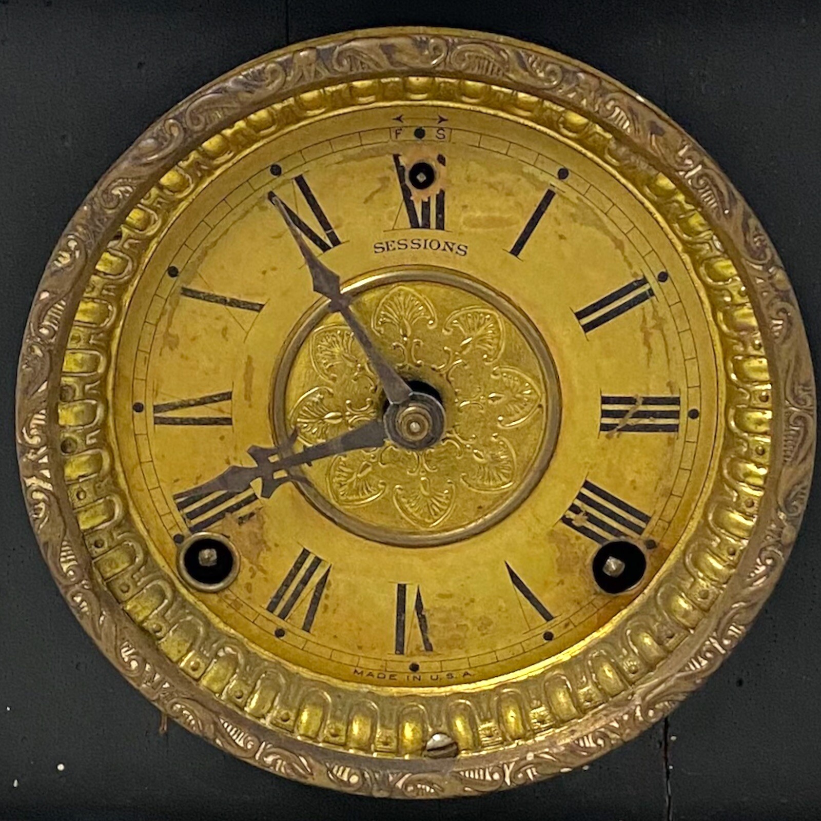 Antique Original Sessions Clock (approx. 14″ x 11″) Made in USA