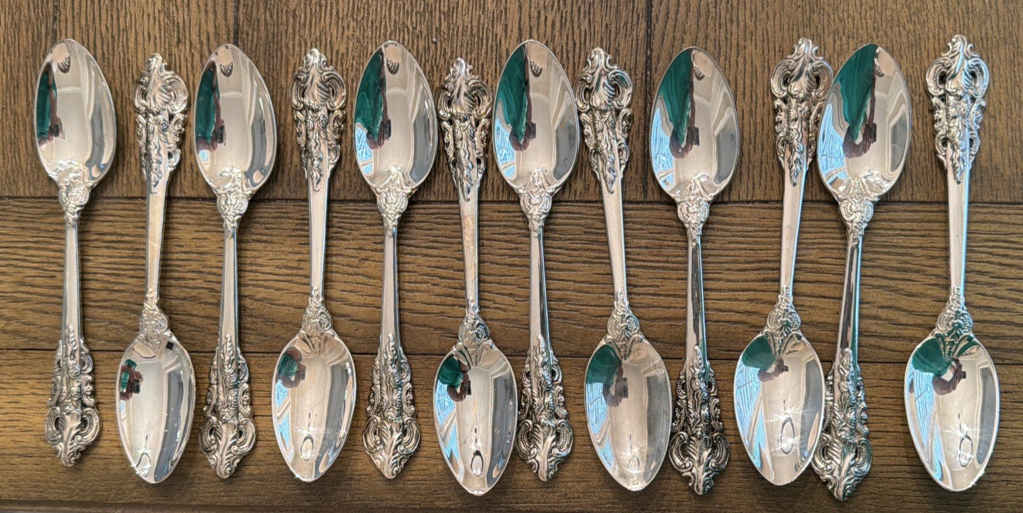 Vintage Godinger Baroque Silverplate Table Teapoons – Set of 12