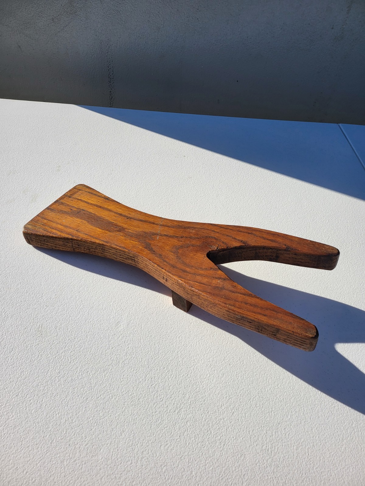 Primitive Antique Rustic Oak Hand Made Boot Jack 1880- 1930 A Piece of History