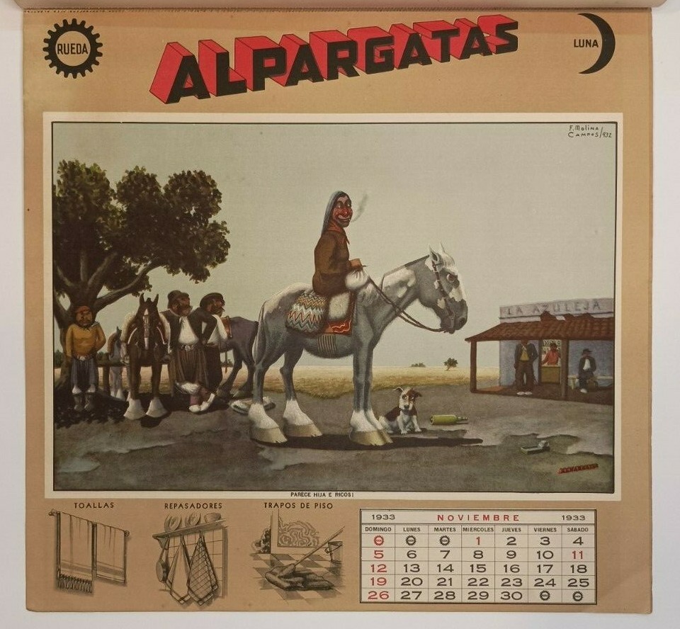 Molina Campos calendar 1933 Alpargatas Gaucho Complete