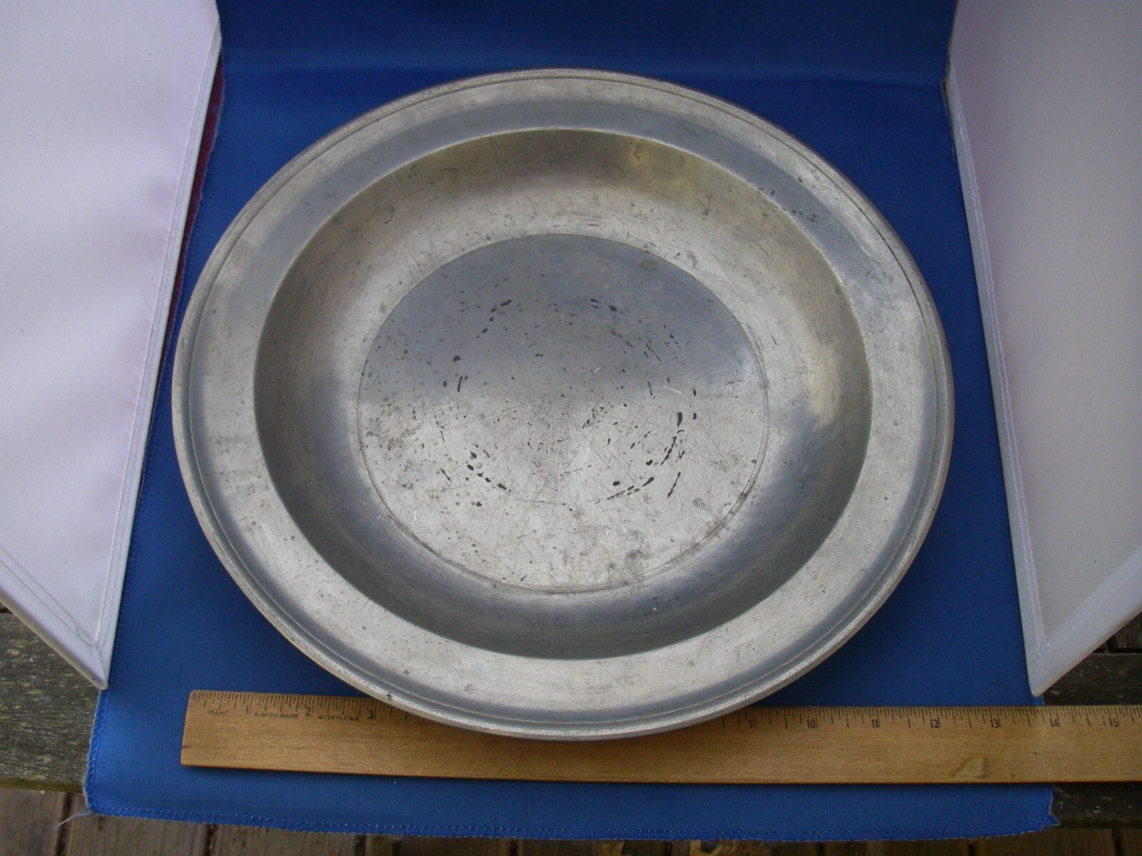 Good Ca 1800 SAMUEL DANFORTH American Pewter 13 1/4 Inch LARGE CHARGER