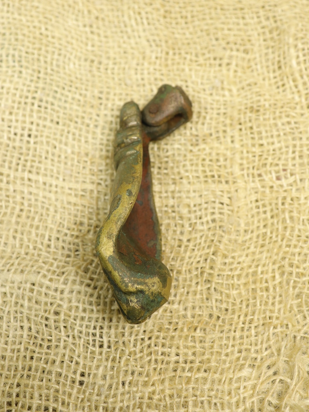 Brass Lady’s Hand Door Knocker Antique Victorian Era Ornate Heavy Hand of Fatima