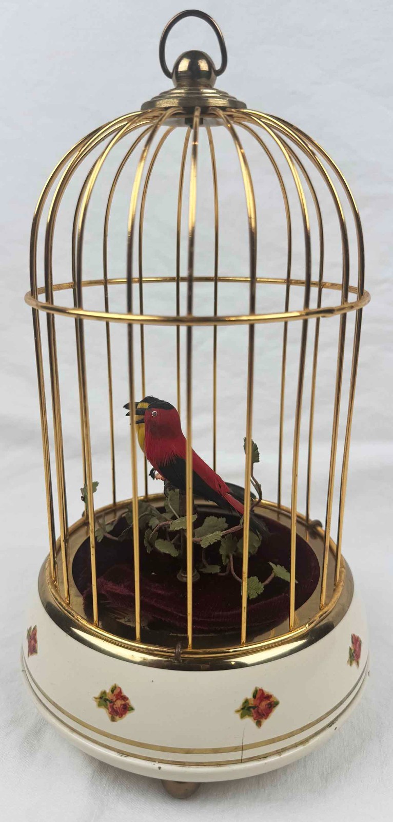 Antique Mechanical Automaton wind-up Bird Cage – watch VIDEO – Germany rare