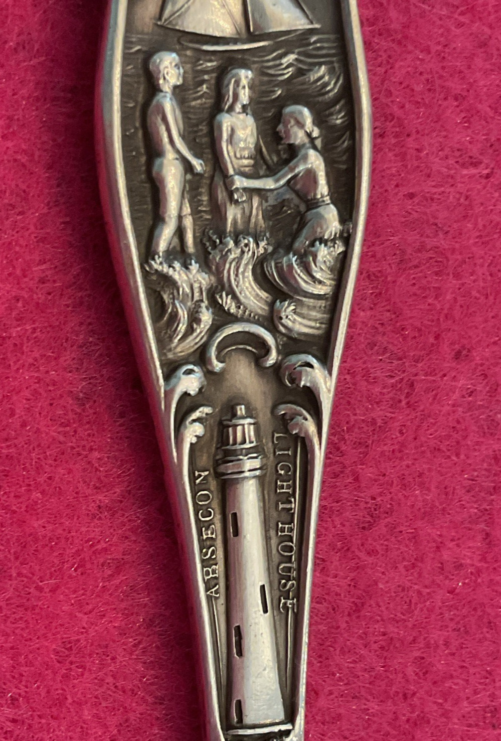 Marlborough Blenheim Atlantic City Pier Rolling Cart Sterling Souvenir Spoon 21g