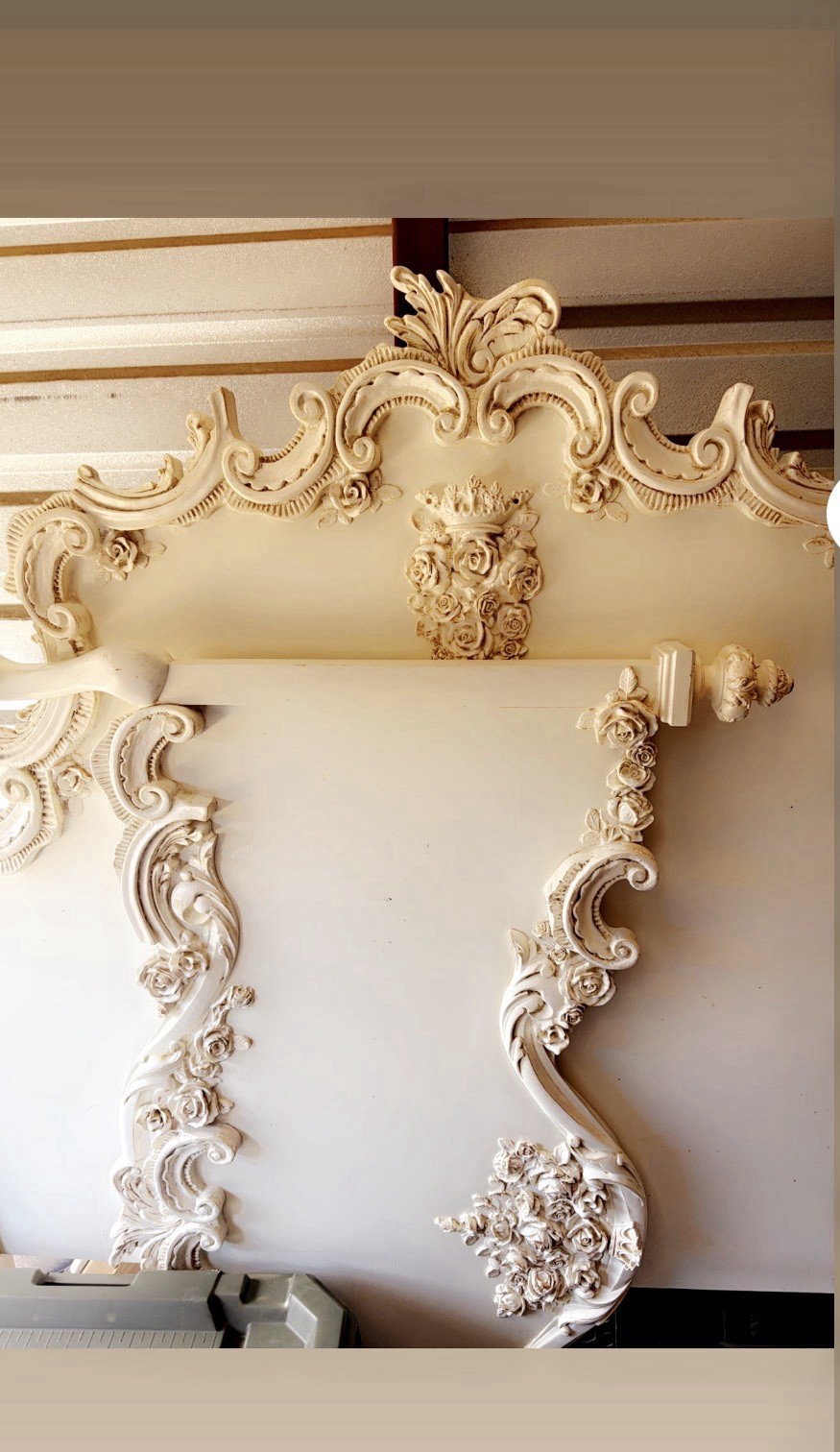 Exquisite Custom Handmade French Baroque / Victorian Queen Bed Cornice Box