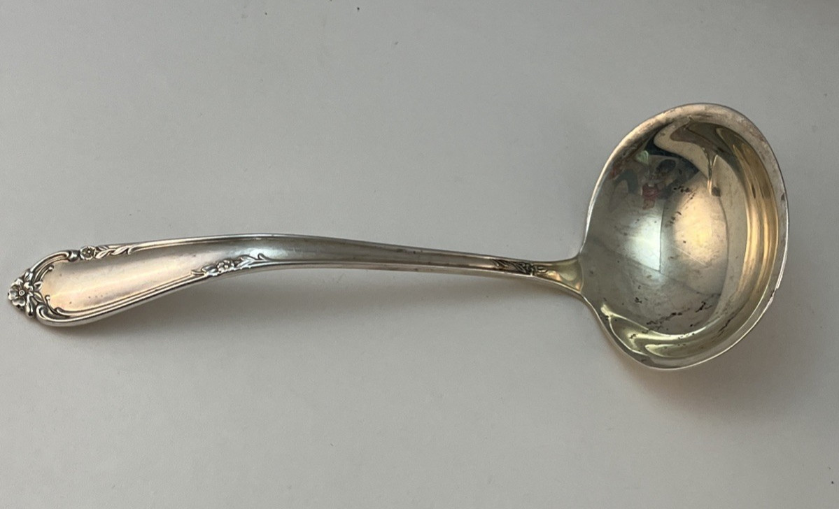 REED & BARTON Dancing Flowers Sterling Silver Soup Ladle