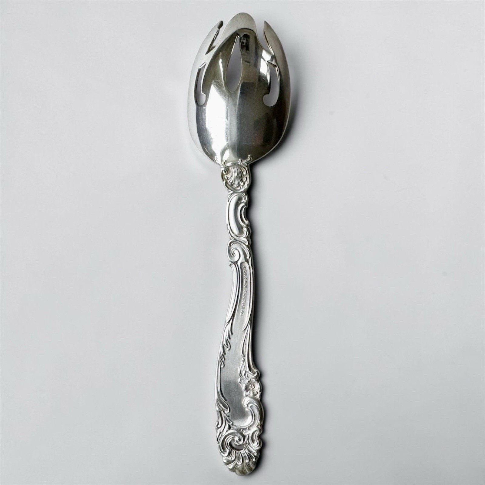 Gorham DECOR Sterling Silver Pierced Tablespoon Serving Spoon 8.5″ No Mono