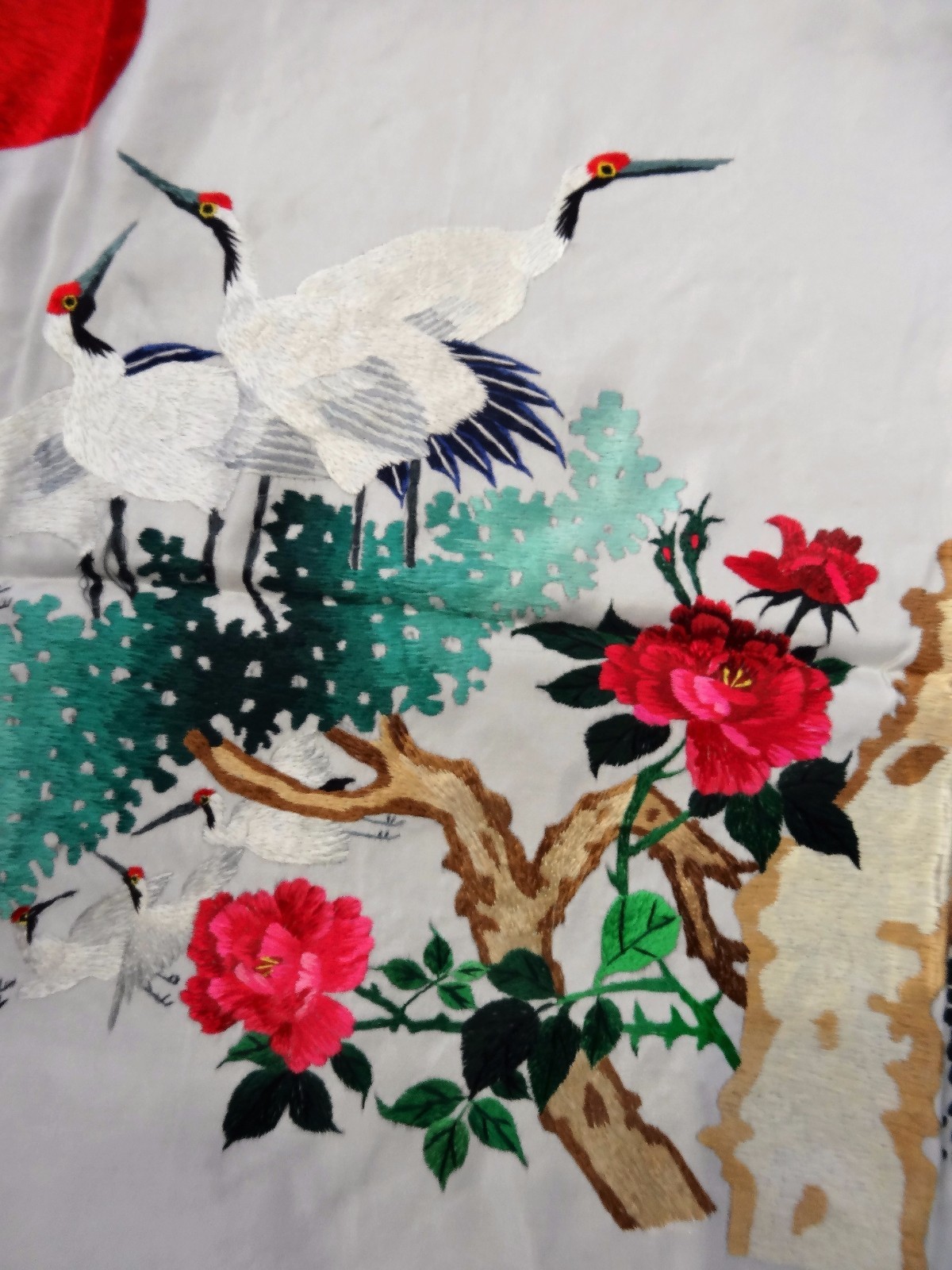 Handwoven Silk Chinese Embroidery – 100 Cranes (153 cm x 73 cm) #4