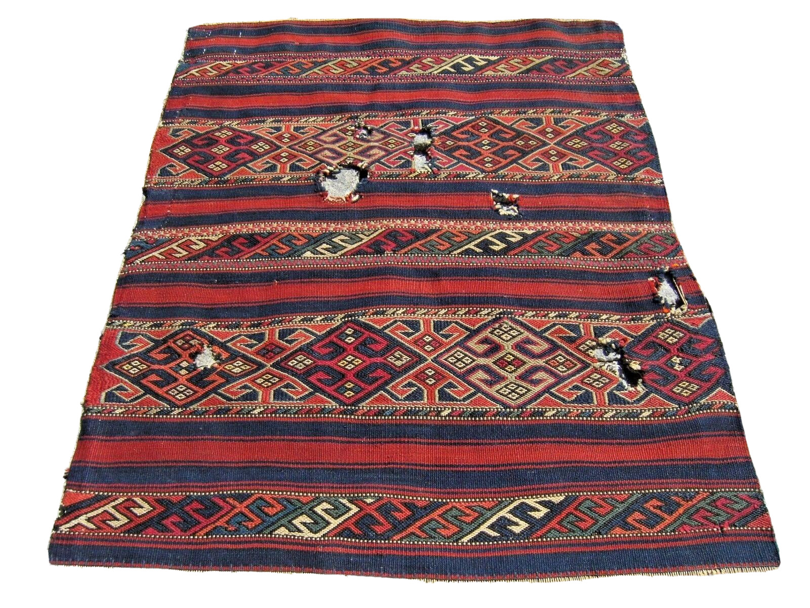 Fabulous Antique Collector’s Piece Anatolian Soumak Kilim Fragment Kilim Rug