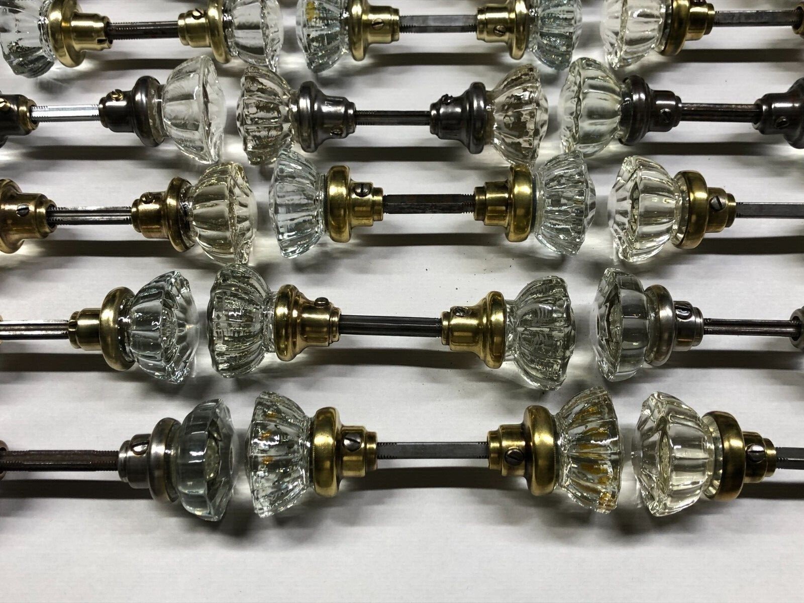 Doorknob Glass “RESTORED” Vintage “ONE” Set ~2″ 12 Point MANY AVAILABLE (M671)