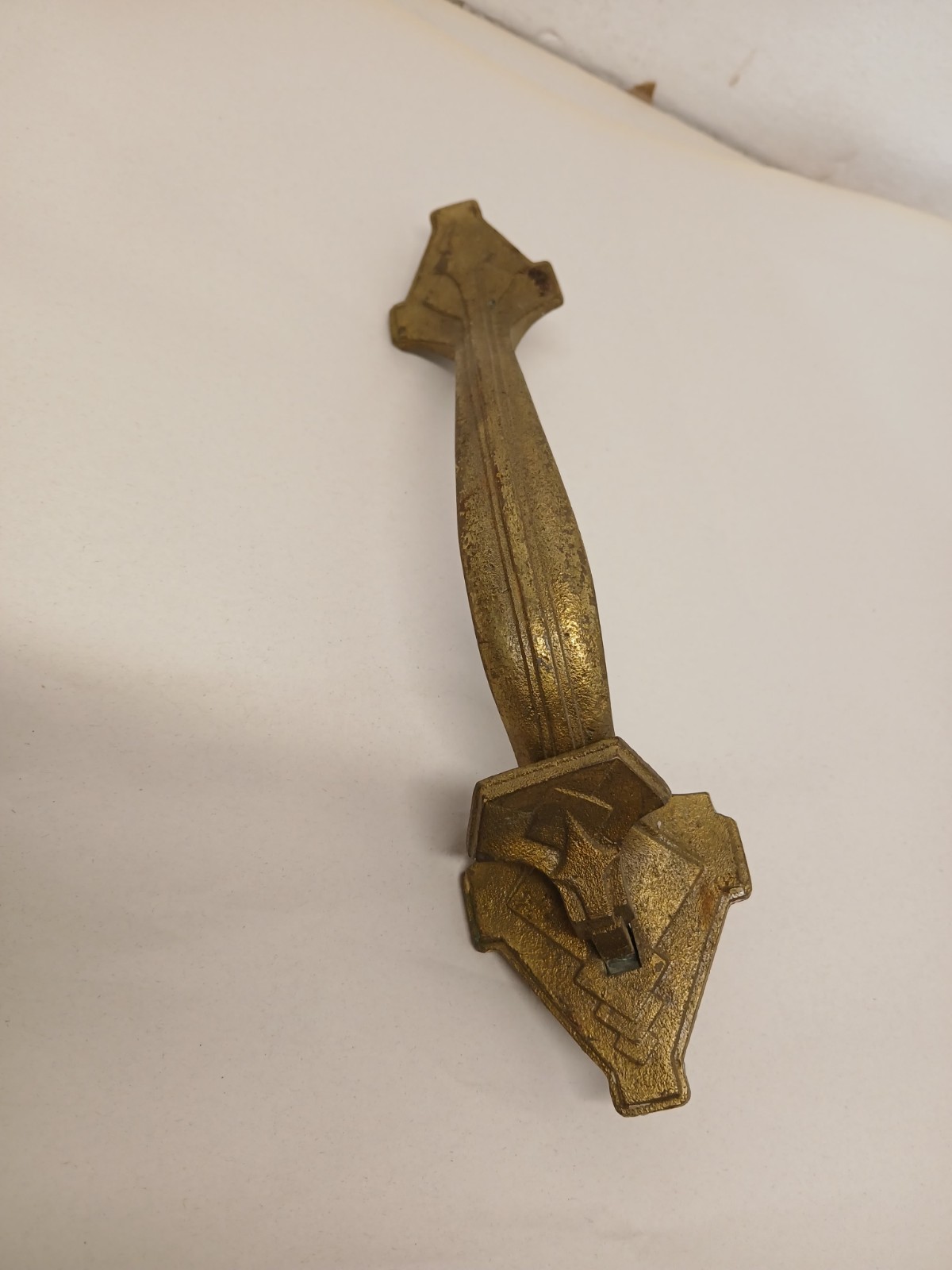 Vintage Art Deco Brass Bronze Door Pull Handle Architectural Salvage