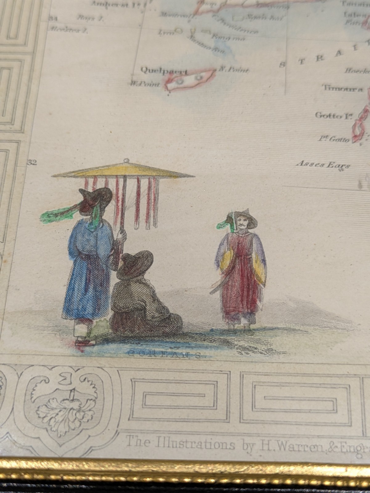 JAPAN, COREA, original antique map, RAPKIN, TALLIS 1851
