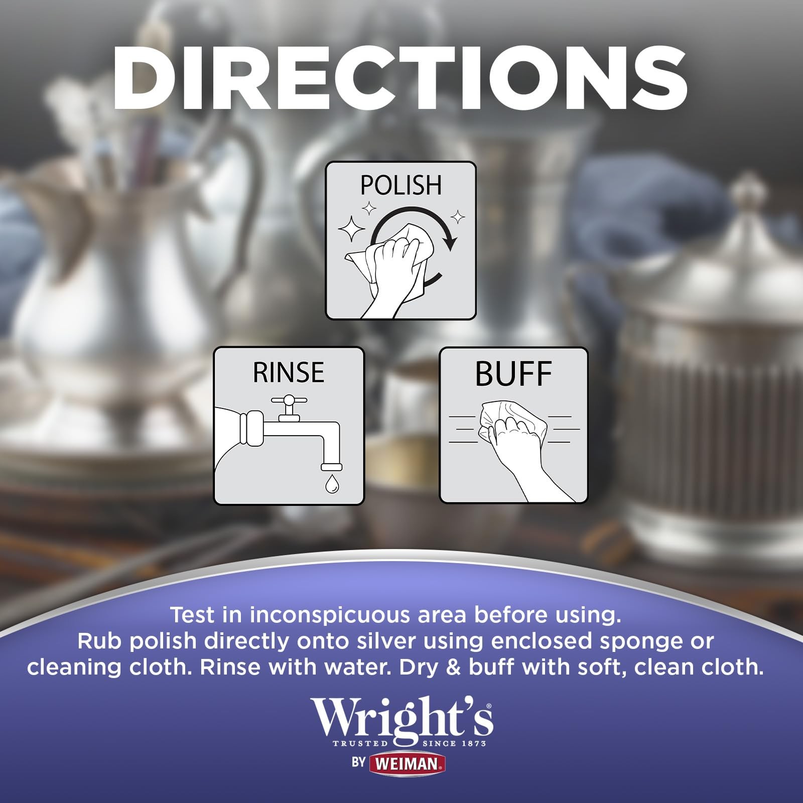 Wright’s by Weiman Silver 8 Ounce (Pack of 2), 2 Pack With Microfiber Cloth