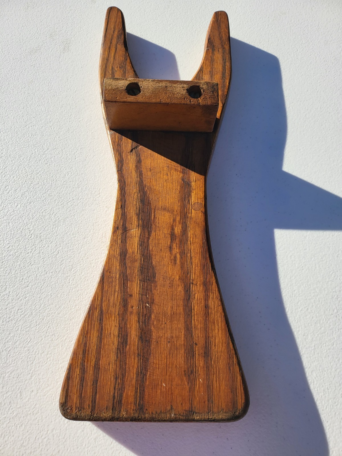 Primitive Antique Rustic Oak Hand Made Boot Jack 1880- 1930 A Piece of History