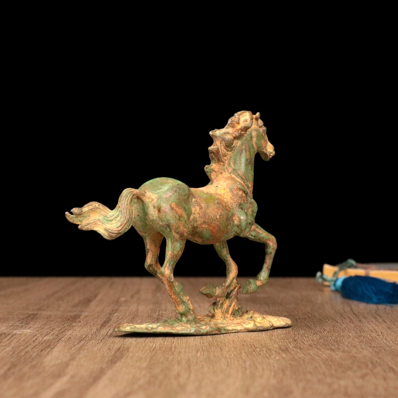 Vintage Green Patina Horse Figurine – Collectible Decor Statue