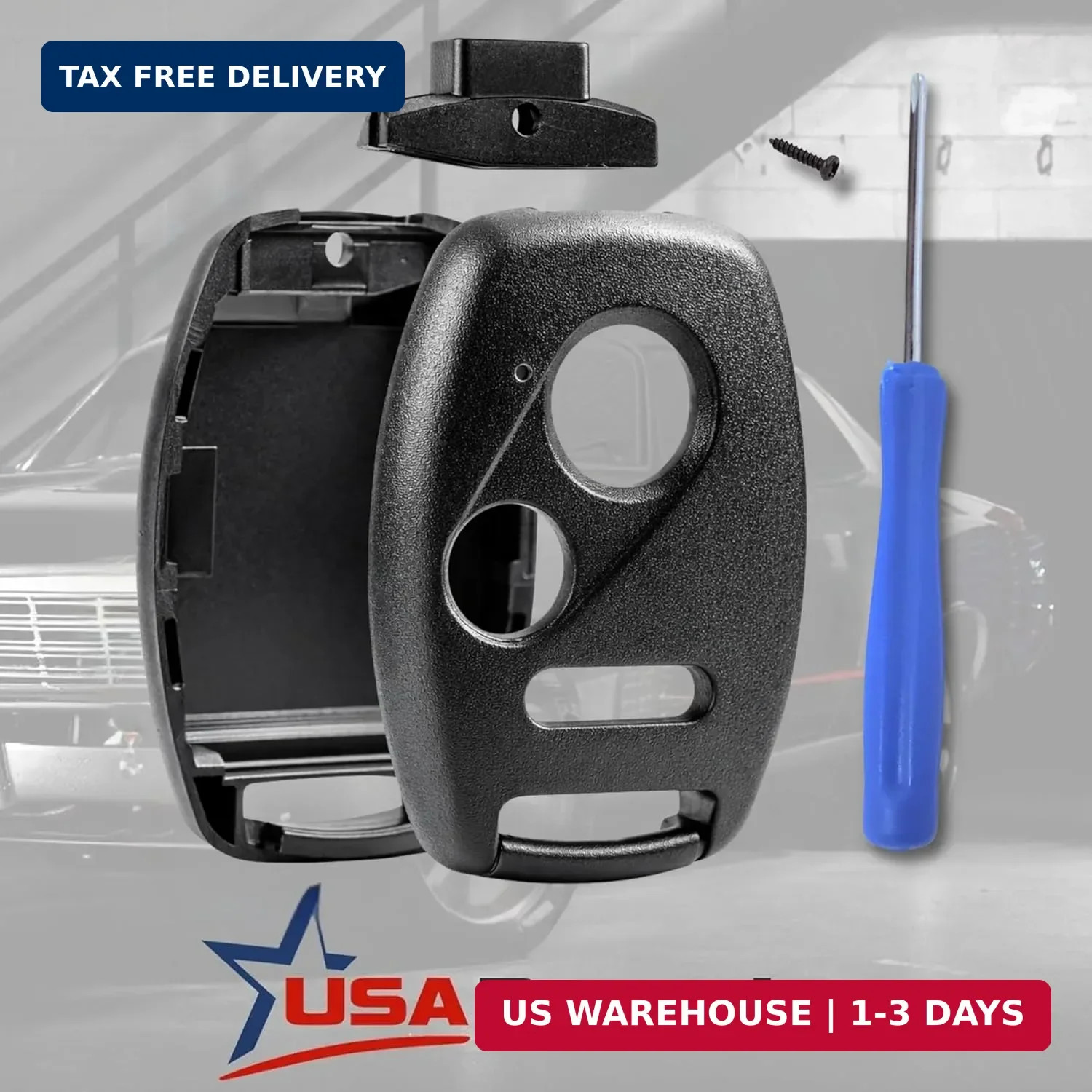 USA Remote CUTTING NOT REQUIRED – Key Fob Keyless Entry Remote Shell Case & Pad