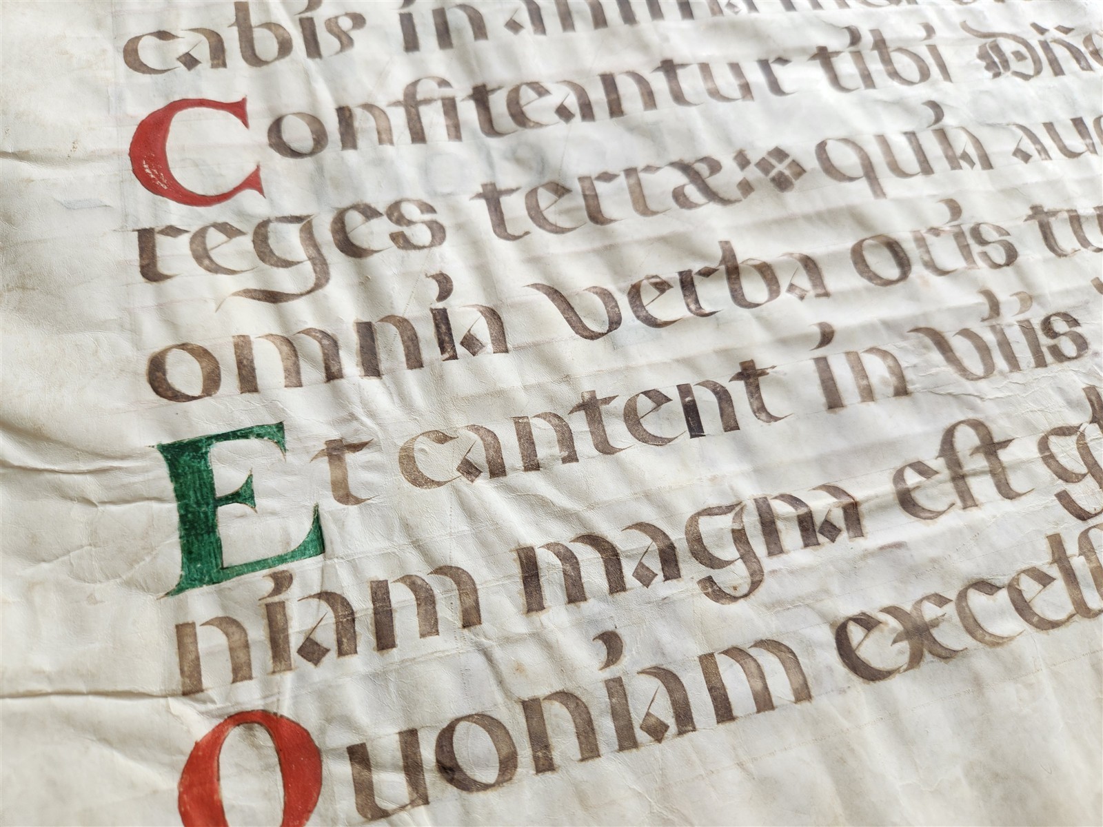 16th century ANTIPHONAL VELLUM MANUSCRIPT antique LITURGICAL TEXT in LATIN 18×27