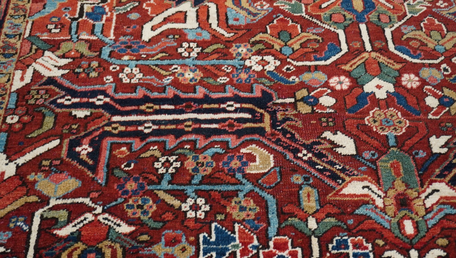 ANTIQUE HERIZZ SERAPII HANDKNOTTED WOOL TRIBAL ORIENTAL RUG EXCELLENT 7’8″x9’2″