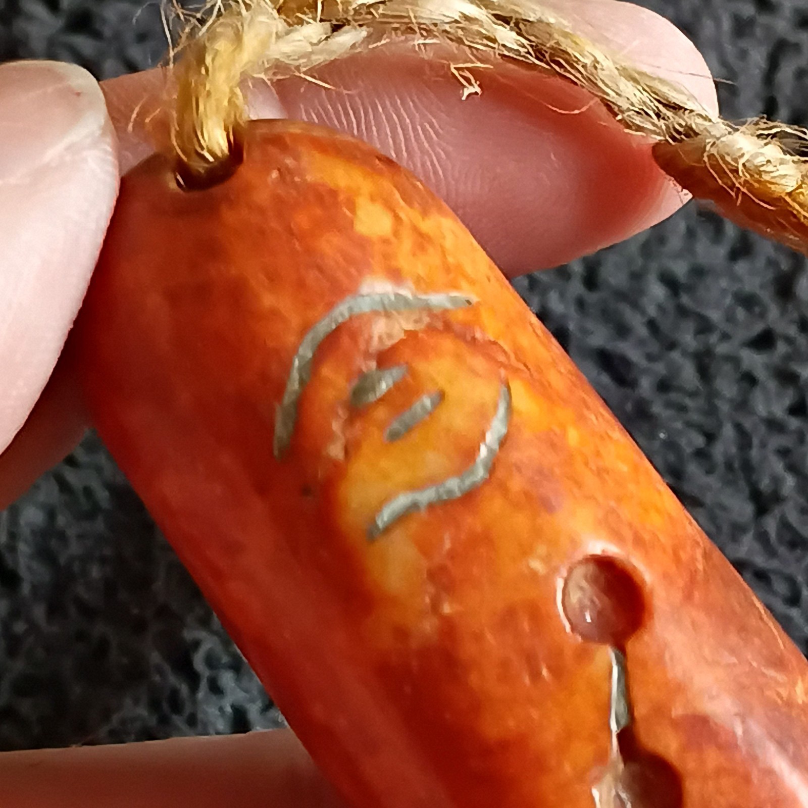 Tibetan Rare pre 1800s Jade Perma Raka Feng Shui Buddhist Scripture Prayer Bead