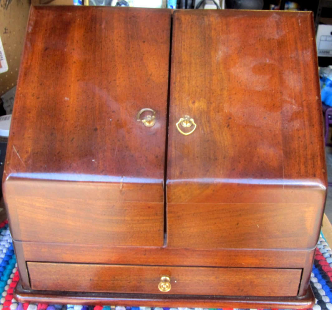 Vintage BRANDT Company Mahagony Desktop Letter Cabinet. EUC