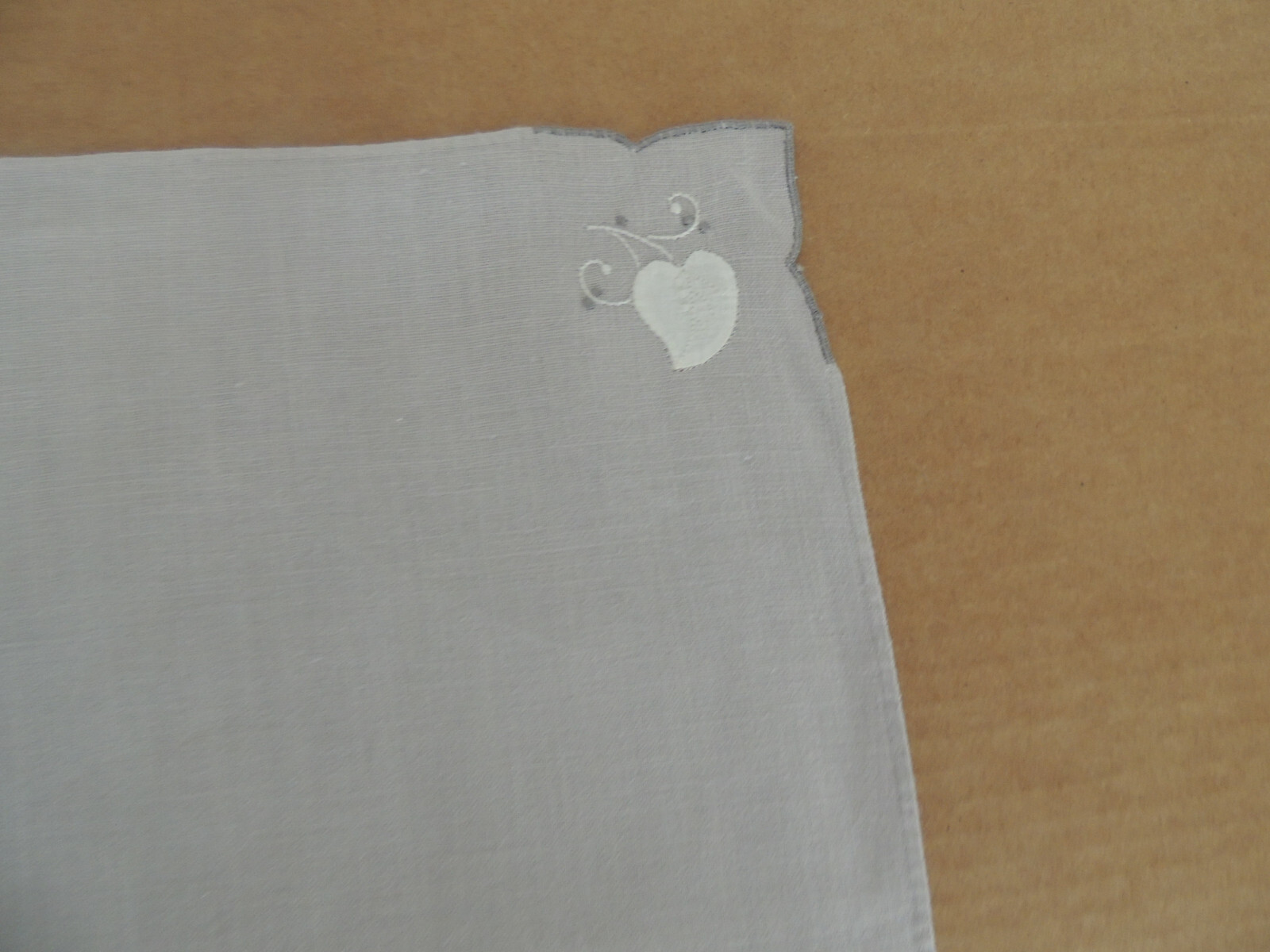 Set Linen 4 Placemats Rectangle Sewing Embroidery New Handmade GREY