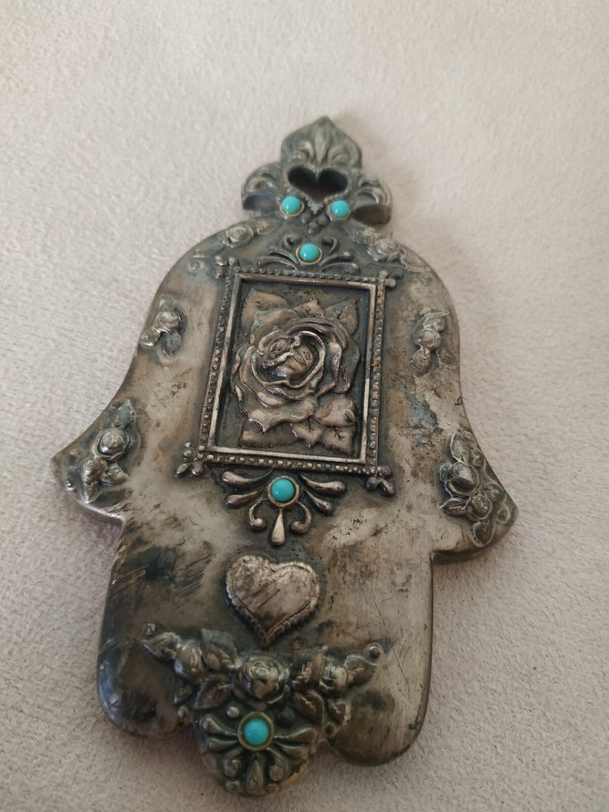 Antiques silver plated masterpiece studded with precious stones and plated in si