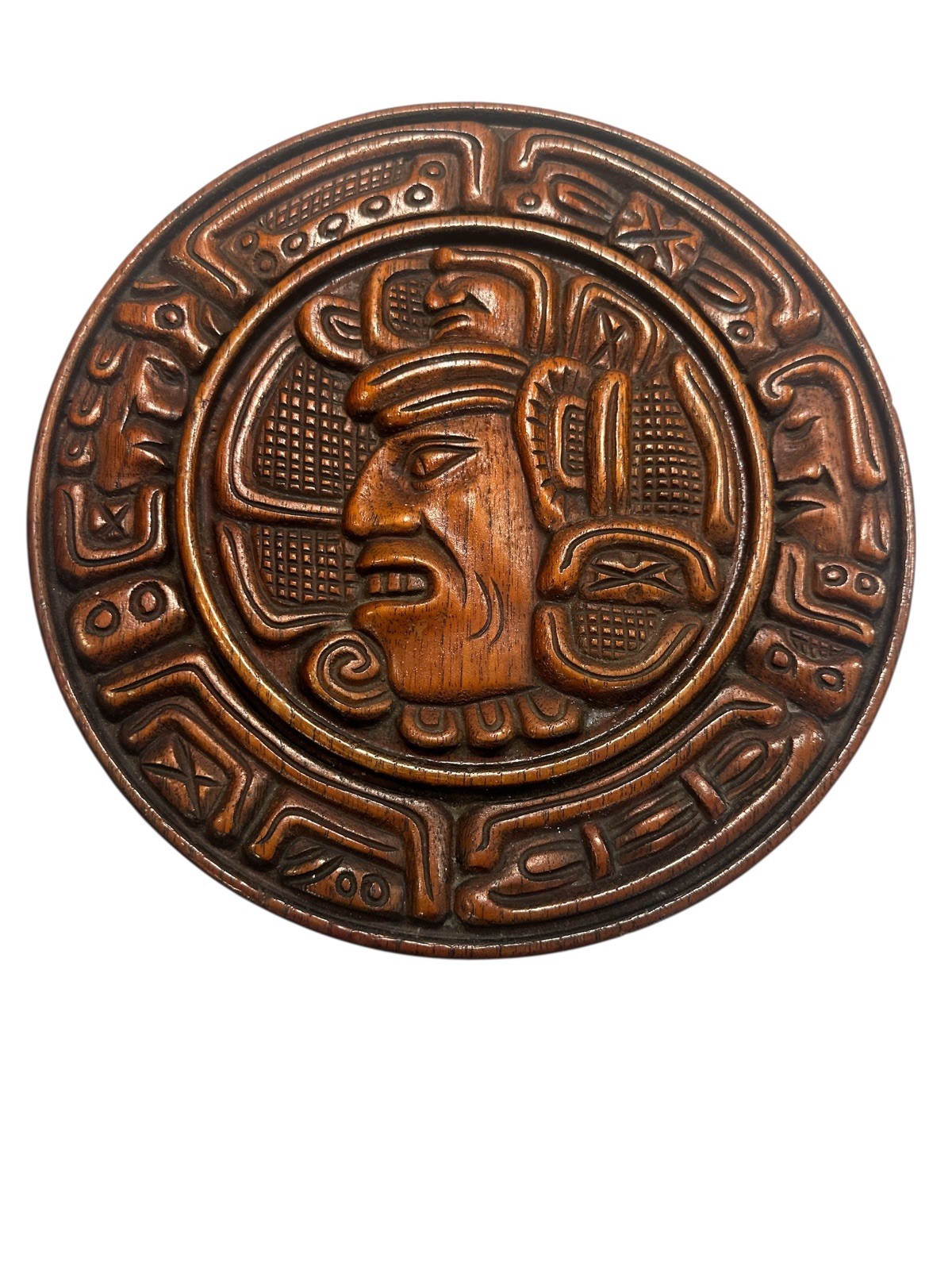 Vintage ‘Honduras C.A.’ Carved Wooden Wall Plaque 11 in