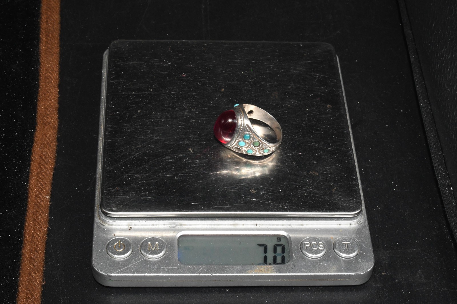 Antique Near Eastern Silver ring with Carnelian Stone Bezel in good Condition