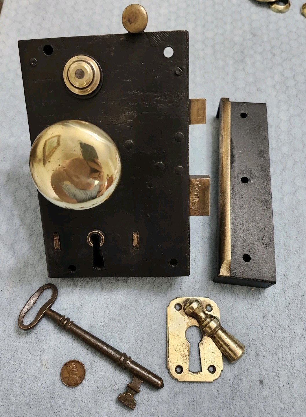 North & Stanley RH Rim Lock 1830’s Restored 7 Inch Rare