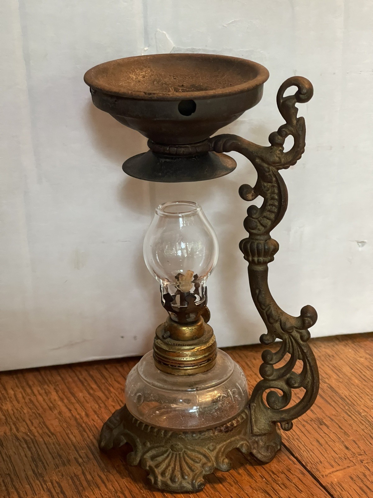 Antique 19th Century Brass Vapo Cresolene Vaporizer Medical Oil Lamp.